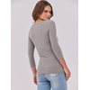image:imageANRABESS Womens 34 Long Sleeve Shirts Ribbed Slim Fitted Fall TopsDark Khaki