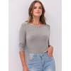 image:imageANRABESS Womens 34 Long Sleeve Shirts Ribbed Slim Fitted Fall TopsDark Khaki
