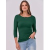 image:imageANRABESS Womens 34 Long Sleeve Shirts Ribbed Slim Fitted Fall TopsForest