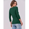 image:imageANRABESS Womens 34 Long Sleeve Shirts Ribbed Slim Fitted Fall TopsForest