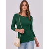 image:imageANRABESS Womens 34 Long Sleeve Shirts Ribbed Slim Fitted Fall TopsForest