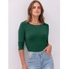 image:imageANRABESS Womens 34 Long Sleeve Shirts Ribbed Slim Fitted Fall TopsForest