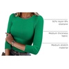 image:imageANRABESS Womens 34 Long Sleeve Shirts Ribbed Slim Fitted Fall TopsGreen