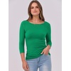 image:imageANRABESS Womens 34 Long Sleeve Shirts Ribbed Slim Fitted Fall TopsGreen