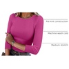 image:imageANRABESS Womens 34 Long Sleeve Shirts Ribbed Slim Fitted Fall TopsHot Pink