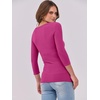 image:imageANRABESS Womens 34 Long Sleeve Shirts Ribbed Slim Fitted Fall TopsHot Pink