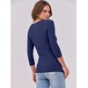 image:imageANRABESS Womens 34 Long Sleeve Shirts Ribbed Slim Fitted Fall TopsNavy Blue