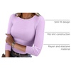image:imageANRABESS Womens 34 Long Sleeve Shirts Ribbed Slim Fitted Fall TopsPurple