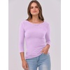 image:imageANRABESS Womens 34 Long Sleeve Shirts Ribbed Slim Fitted Fall TopsPurple