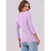 image:imageANRABESS Womens 34 Long Sleeve Shirts Ribbed Slim Fitted Fall TopsPurple