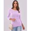 image:imageANRABESS Womens 34 Long Sleeve Shirts Ribbed Slim Fitted Fall TopsPurple