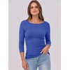 image:imageANRABESS Womens 34 Long Sleeve Shirts Ribbed Slim Fitted Fall TopsRoyal Blue