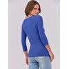 image:imageANRABESS Womens 34 Long Sleeve Shirts Ribbed Slim Fitted Fall TopsRoyal Blue