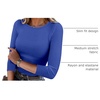 image:imageANRABESS Womens 34 Long Sleeve Shirts Ribbed Slim Fitted Fall TopsRoyal Blue