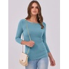 image:imageANRABESS Womens 34 Long Sleeve Shirts Ribbed Slim Fitted Fall TopsSky