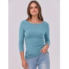image:imageANRABESS Womens 34 Long Sleeve Shirts Ribbed Slim Fitted Fall TopsSky