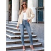 image:imageANRABESS Womens Button Down Cropped Striped Cardigan SweatersApricot