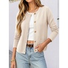 image:imageANRABESS Womens Button Down Cropped Striped Cardigan SweatersApricot