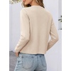 image:imageANRABESS Womens Button Down Cropped Striped Cardigan SweatersApricot