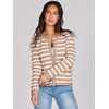 image:imageANRABESS Womens Button Down Cropped Striped Cardigan SweatersApricot White Stripe
