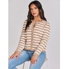 image:imageANRABESS Womens Button Down Cropped Striped Cardigan SweatersApricot White Stripe