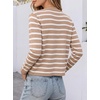 image:imageANRABESS Womens Button Down Cropped Striped Cardigan SweatersApricot White Stripe
