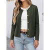 image:imageANRABESS Womens Button Down Cropped Striped Cardigan SweatersArmy Green