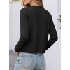 image:imageANRABESS Womens Button Down Cropped Striped Cardigan SweatersBlack