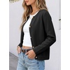 image:imageANRABESS Womens Button Down Cropped Striped Cardigan SweatersBlack