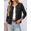 image:imageANRABESS Womens Button Down Cropped Striped Cardigan SweatersBlack