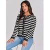 image:imageANRABESS Womens Button Down Cropped Striped Cardigan SweatersBlack White Stripe