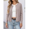 image:imageANRABESS Womens Button Down Cropped Striped Cardigan SweatersGray