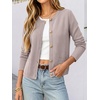 image:imageANRABESS Womens Button Down Cropped Striped Cardigan SweatersGray