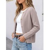 image:imageANRABESS Womens Button Down Cropped Striped Cardigan SweatersGray
