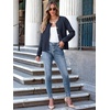 image:imageANRABESS Womens Button Down Cropped Striped Cardigan SweatersNavy Blue