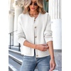 image:imageANRABESS Womens Button Down Cropped Striped Cardigan SweatersWhite
