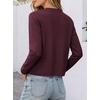 image:imageANRABESS Womens Button Down Cropped Striped Cardigan SweatersWind Red