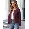 image:imageANRABESS Womens Button Down Cropped Striped Cardigan SweatersWind Red