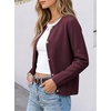 image:imageANRABESS Womens Button Down Cropped Striped Cardigan SweatersWind Red