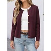 image:imageANRABESS Womens Button Down Cropped Striped Cardigan SweatersWind Red