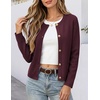 image:imageANRABESS Womens Button Down Cropped Striped Cardigan SweatersWind Red