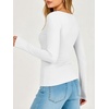image:imageANRABESS Womens Double Lined Fitted Shirts Fall Long Sleeve Boat Neck TopsWhite