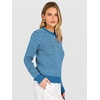 image:imageANRABESS Womens Fall Long Sleeve Striped Crochet Sweaters TopBlue