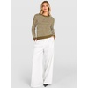 image:imageANRABESS Womens Fall Long Sleeve Striped Crochet Sweaters TopBrown White