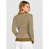 image:imageANRABESS Womens Fall Long Sleeve Striped Crochet Sweaters TopBrown White