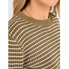 image:imageANRABESS Womens Fall Long Sleeve Striped Crochet Sweaters TopBrown White
