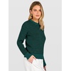 image:imageANRABESS Womens Fall Long Sleeve Striped Crochet Sweaters TopDeep Green Black