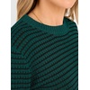 image:imageANRABESS Womens Fall Long Sleeve Striped Crochet Sweaters TopDeep Green Black