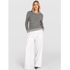 image:imageANRABESS Womens Fall Long Sleeve Striped Crochet Sweaters TopGrey Black