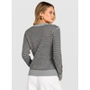 image:imageANRABESS Womens Fall Long Sleeve Striped Crochet Sweaters TopGrey Black